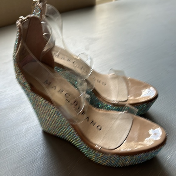 Marc Defang Rhinestone Wedges Size 8.5 - Picture 3 of 4